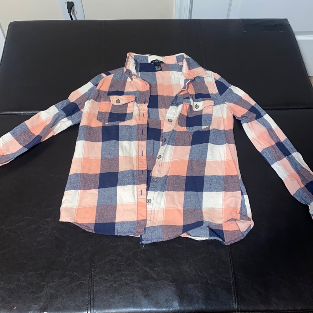Pink and blue flannel